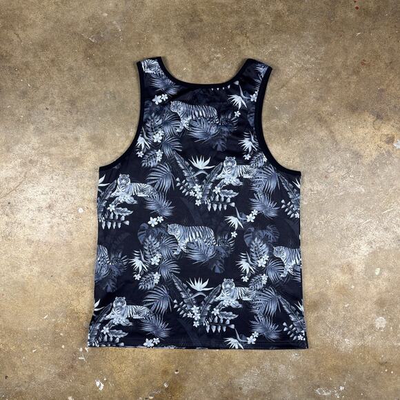 Guess Jordan Wild Jungle Graphic Mesh Tank Men’s Medium Black Tiger Print - Picture 4 of 10